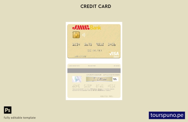 lista para imprimir plantilla de tarjeta de débito visa JMMB Bank de Túnez